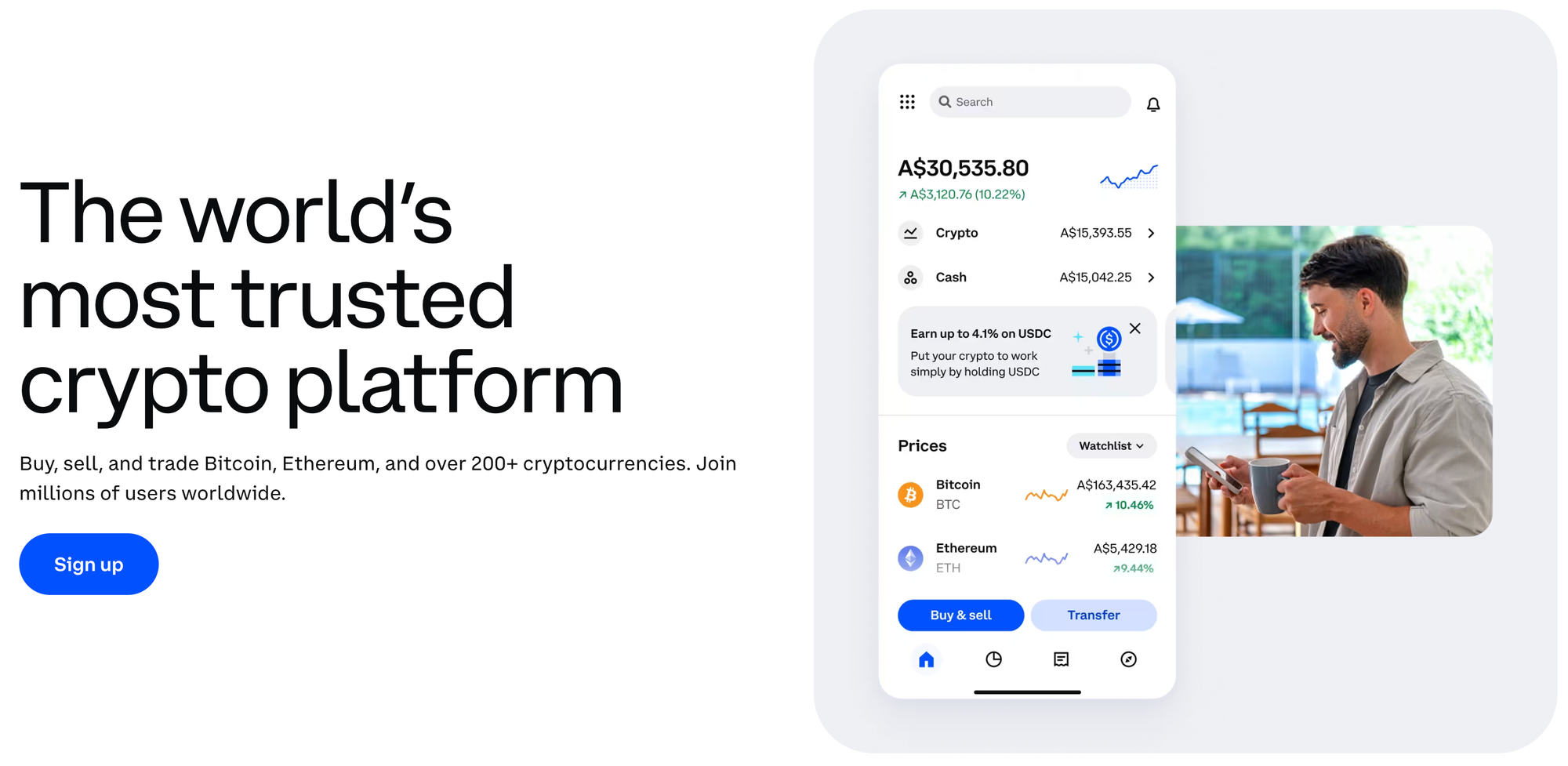coinbase homepage