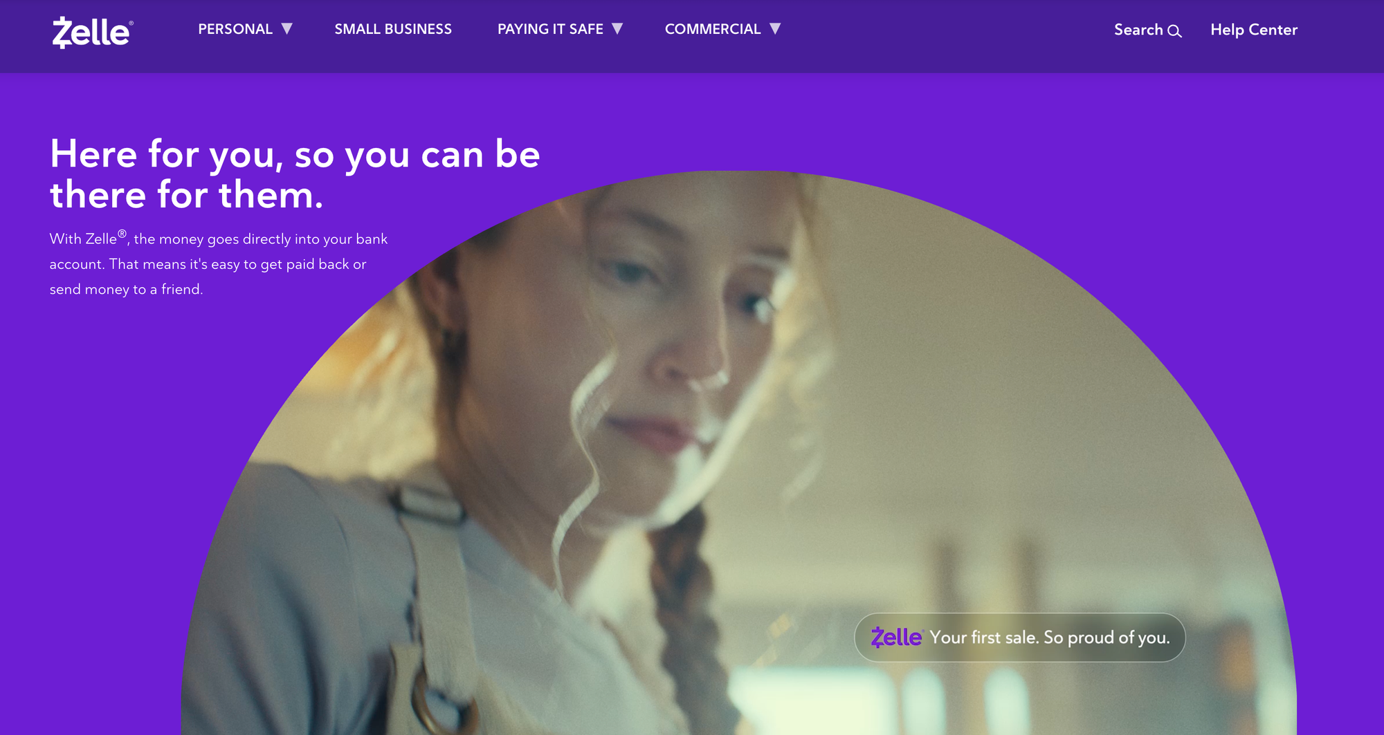 zelle screenshot homepage