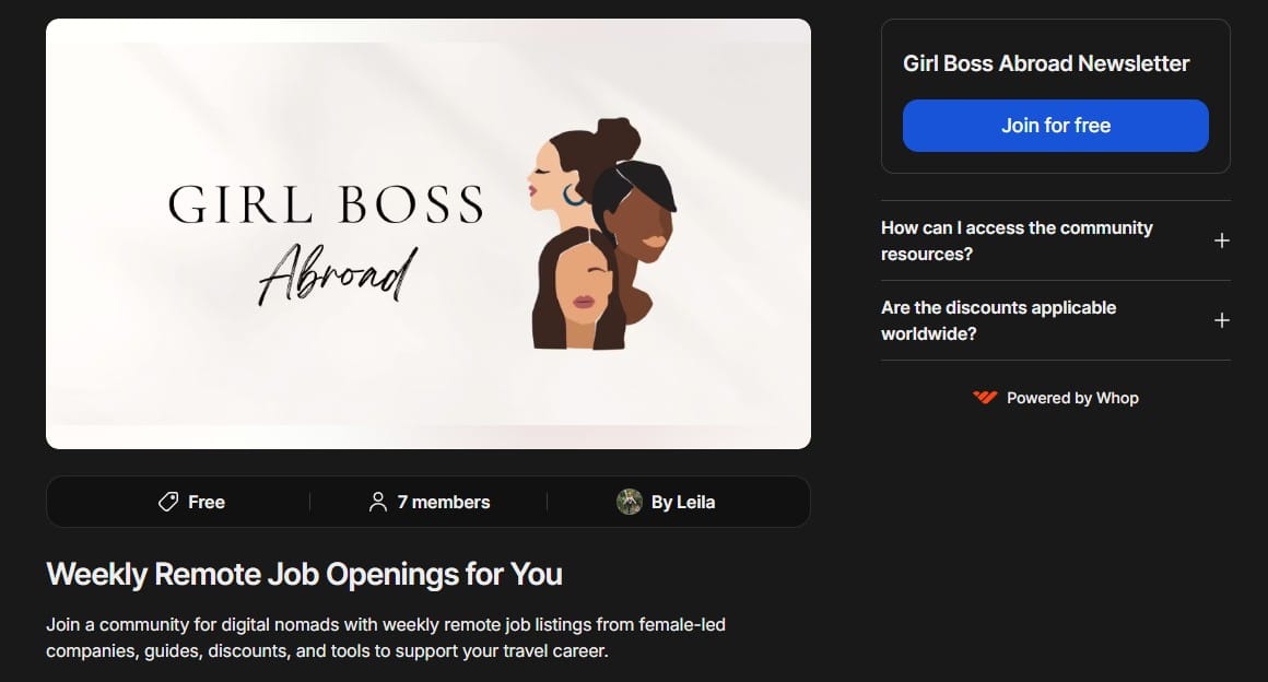 girl boss abroad whop