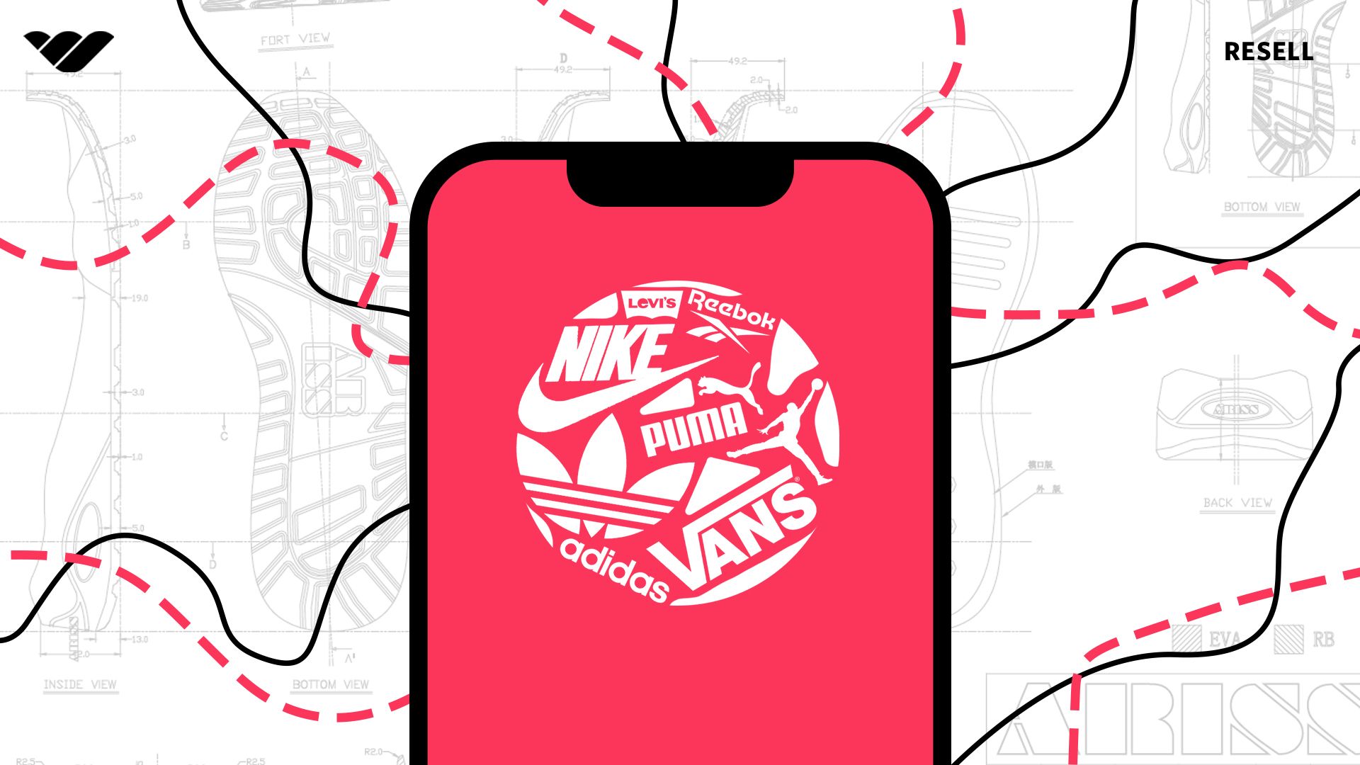 do sneaker bots really work banner with image of a cellphone and popular sneaker brands