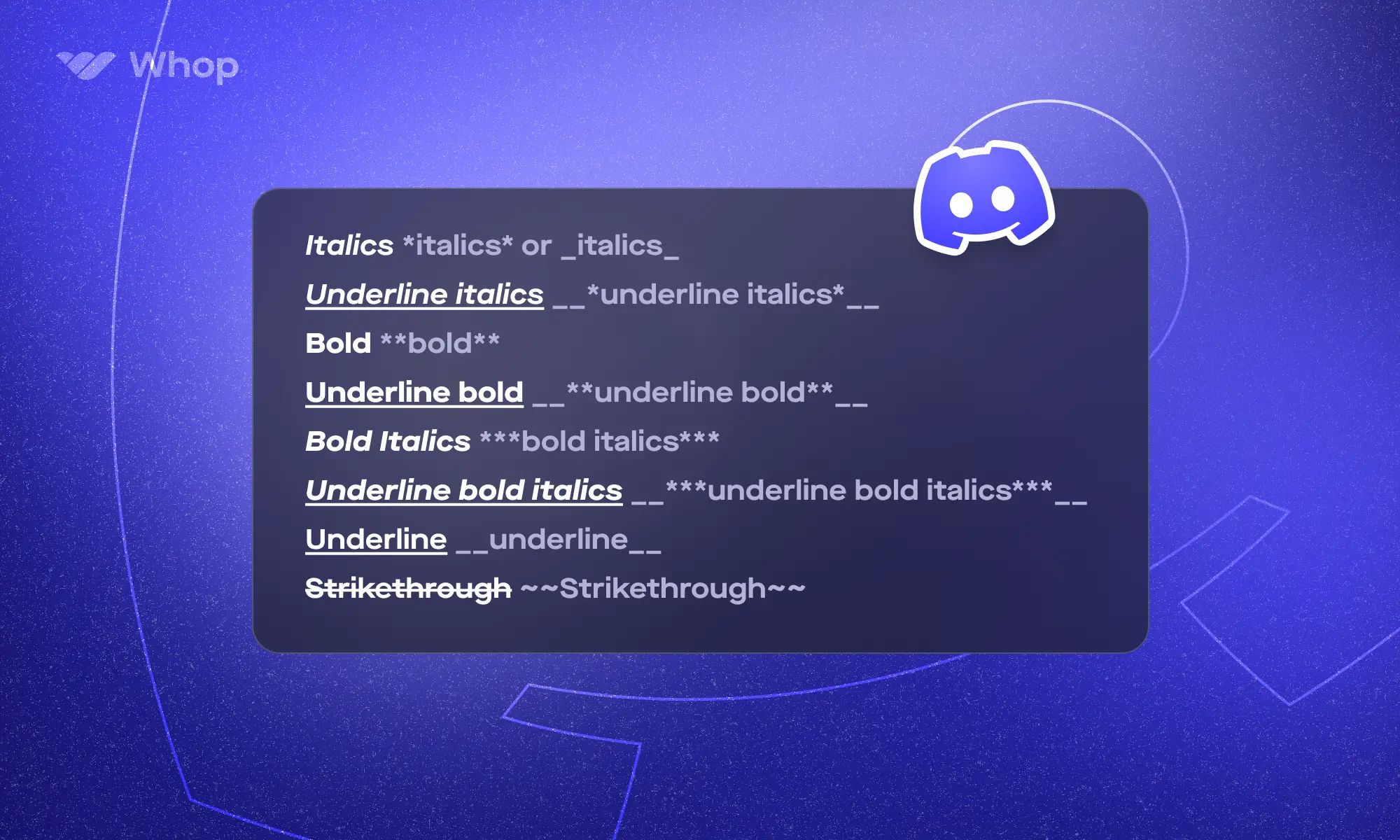 how to use markdown discord