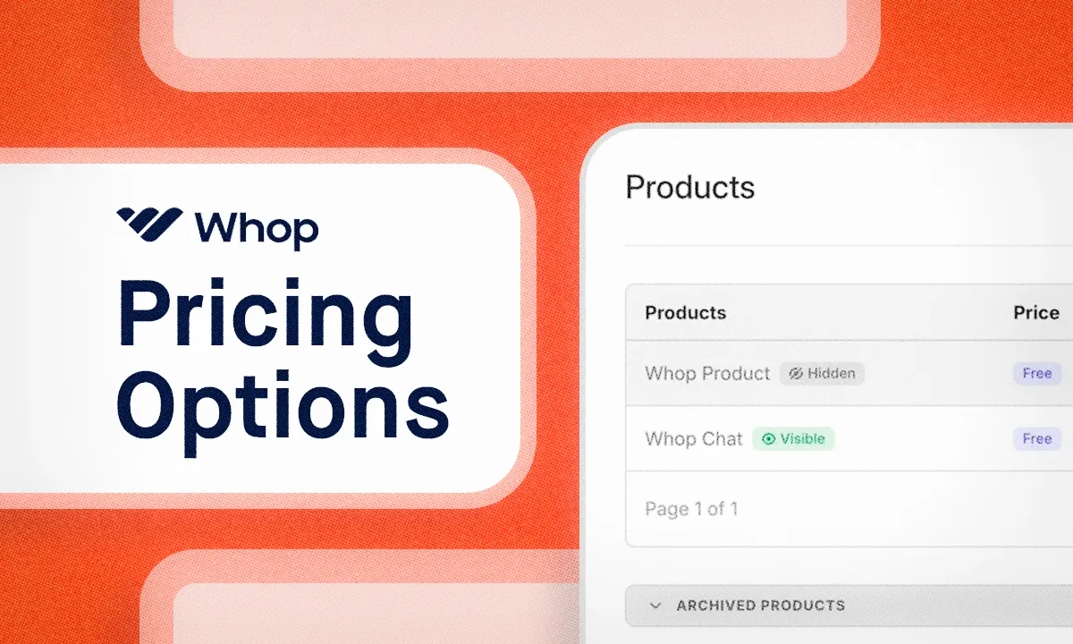 Whop pricing options