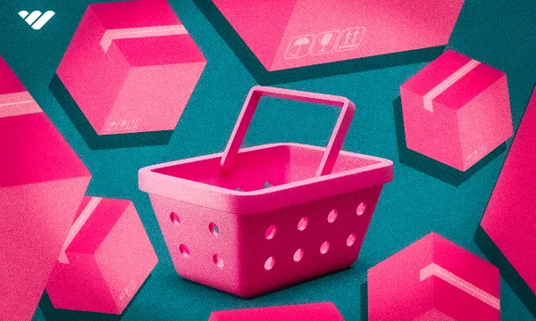 pink shopping basket for trending products to sell