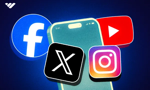 A digital image showing the logos for various social media platforms