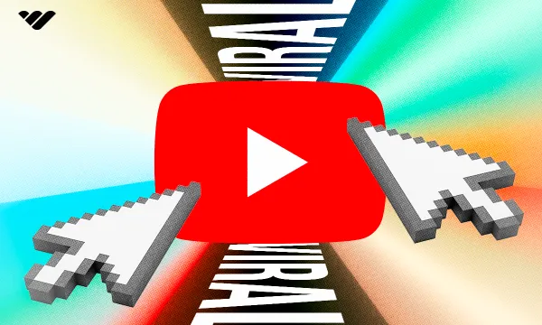 YouTube logo, cursors and the word viral