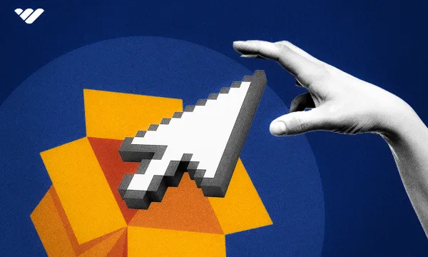 A hand reaching for a cursor in a box