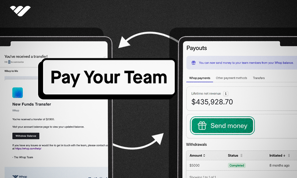 Pay your team through Whop