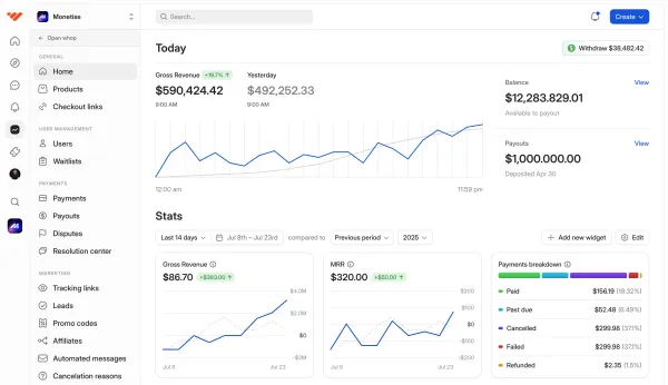 Whop dashboard preview