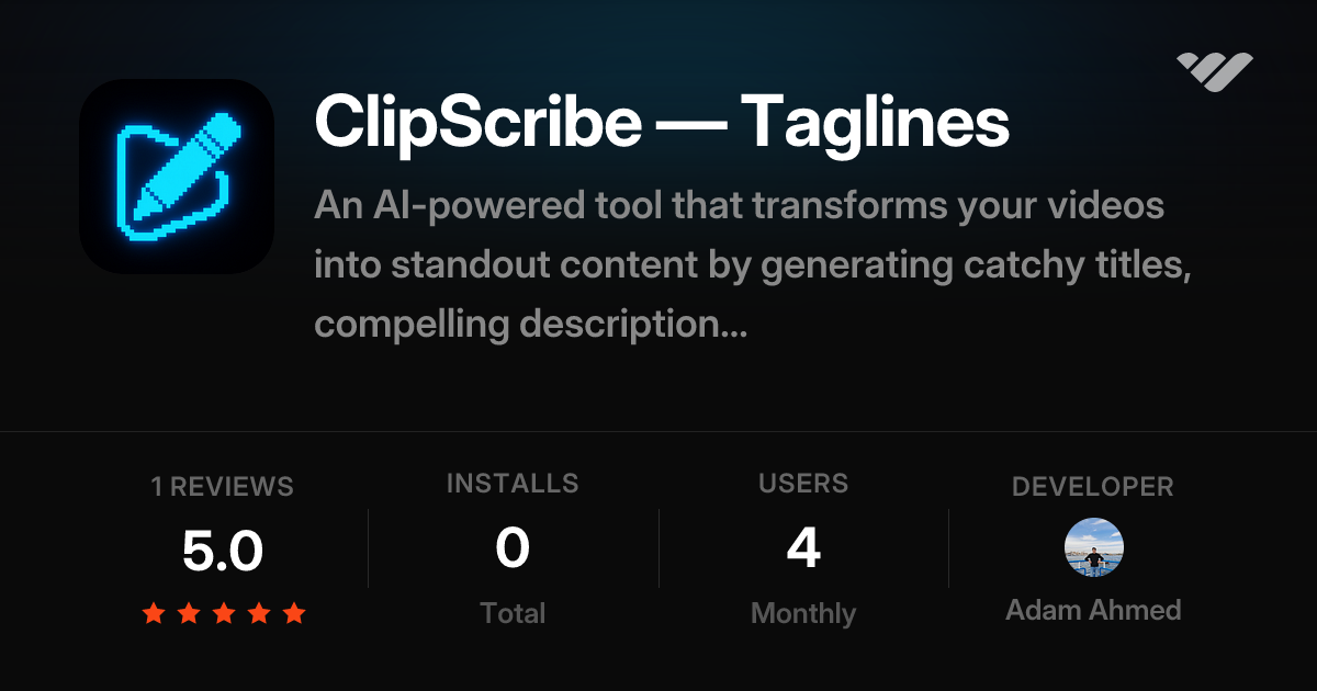 ClipScribe — Taglines | Whop