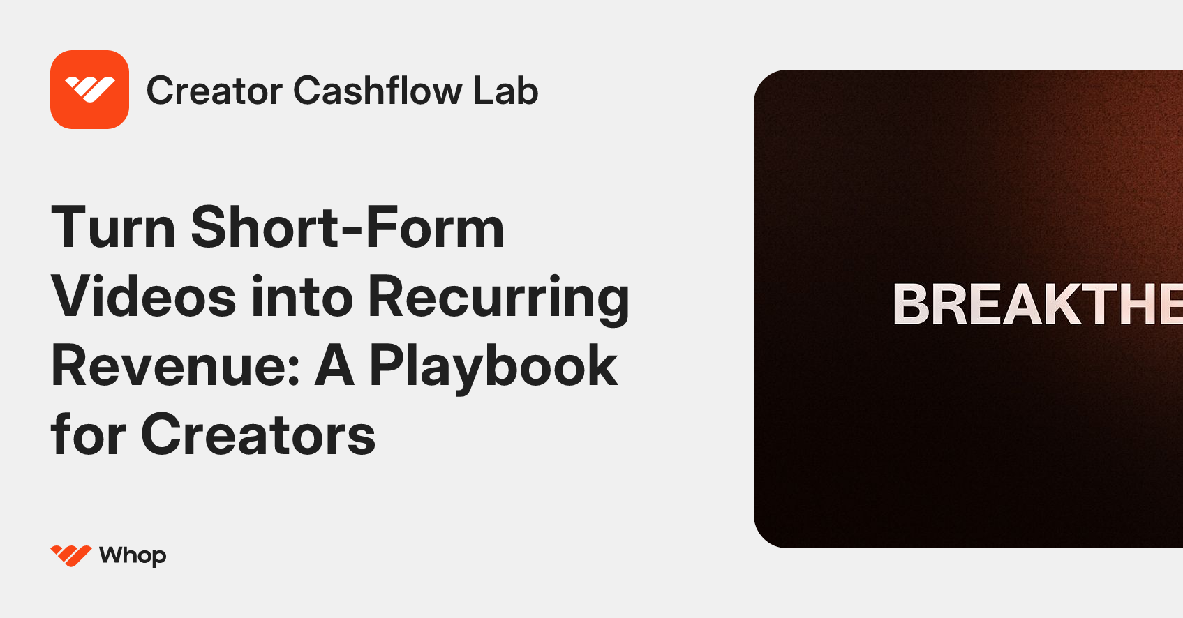 Creator Cashflow Lab | Whop