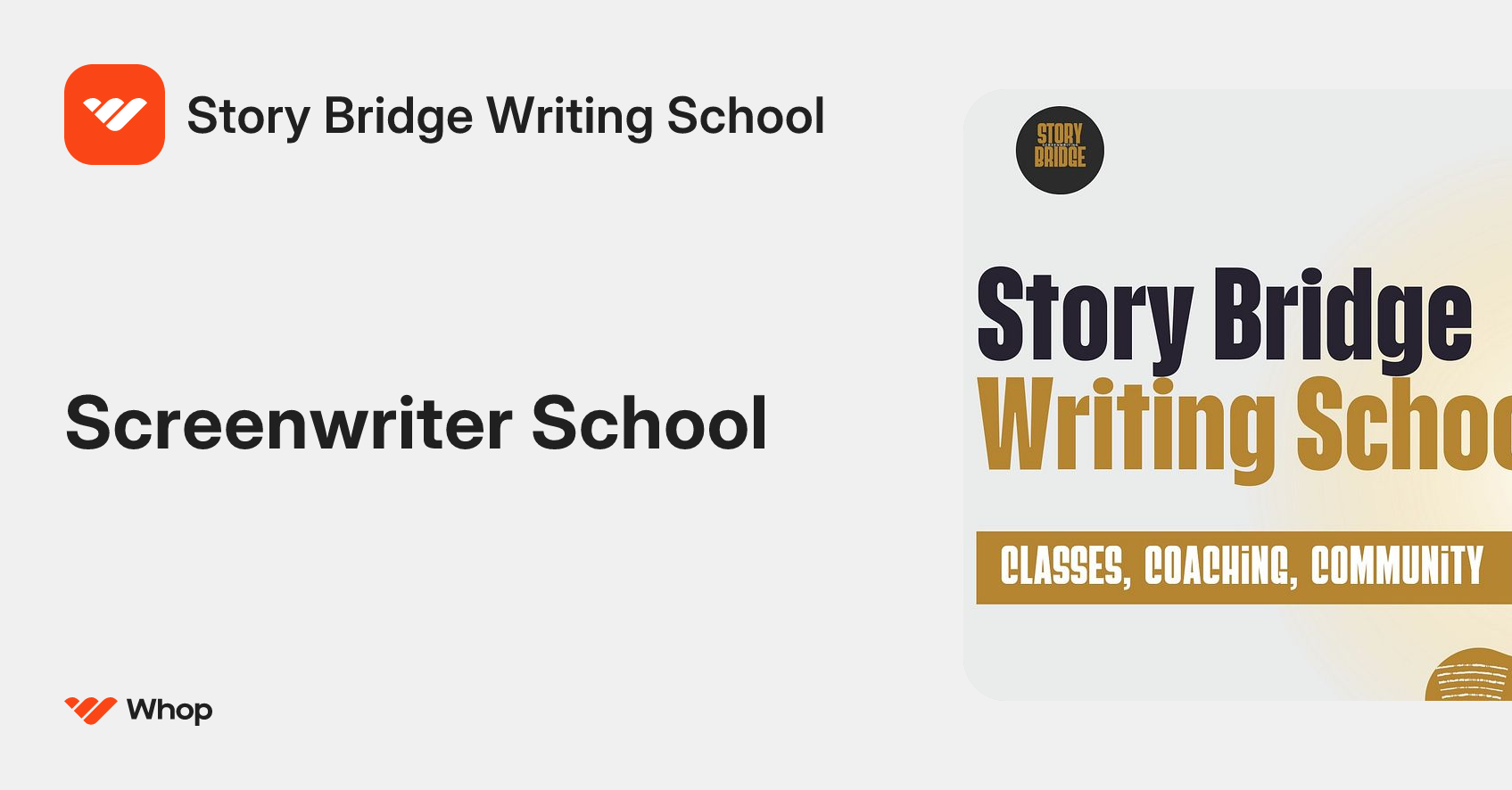 Story Bridge Writing School | Whop