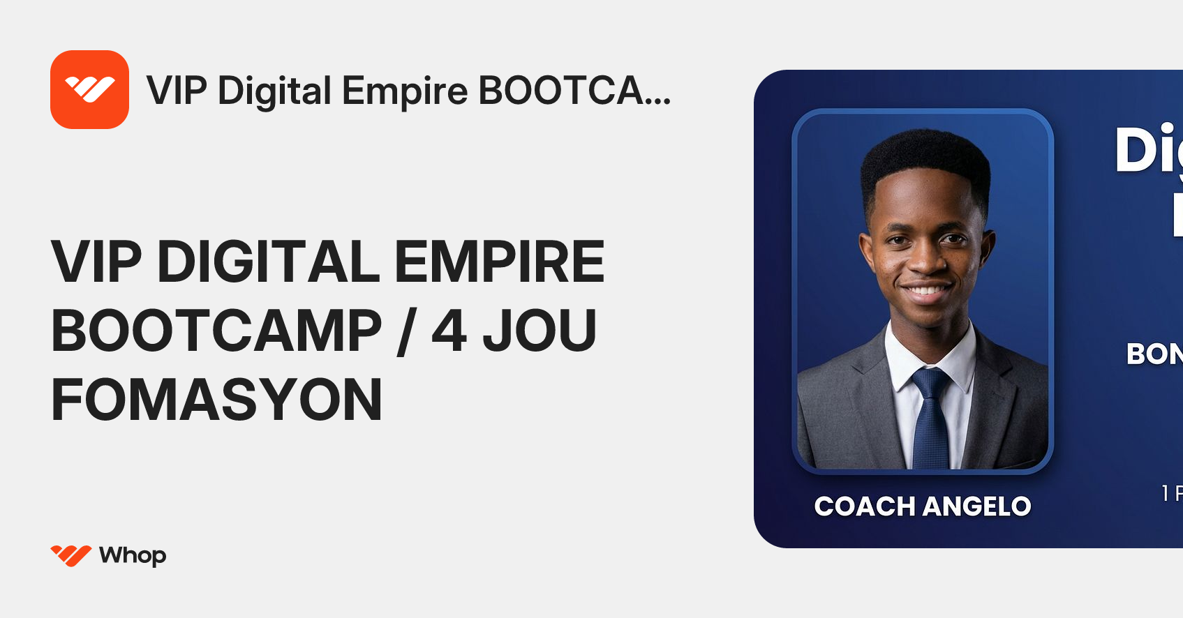 VIP Digital Empire BOOTCAMP | Whop