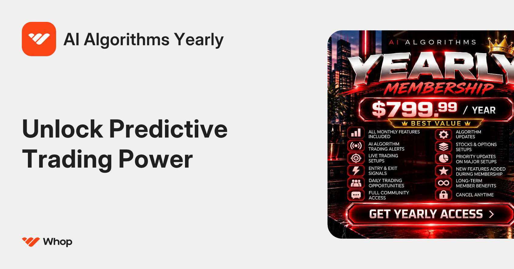 AI Algorithms Yearly | Whop