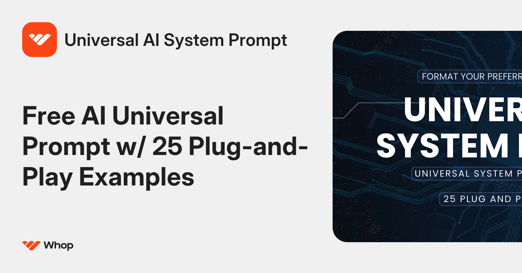 Universal AI System Prompt | Whop