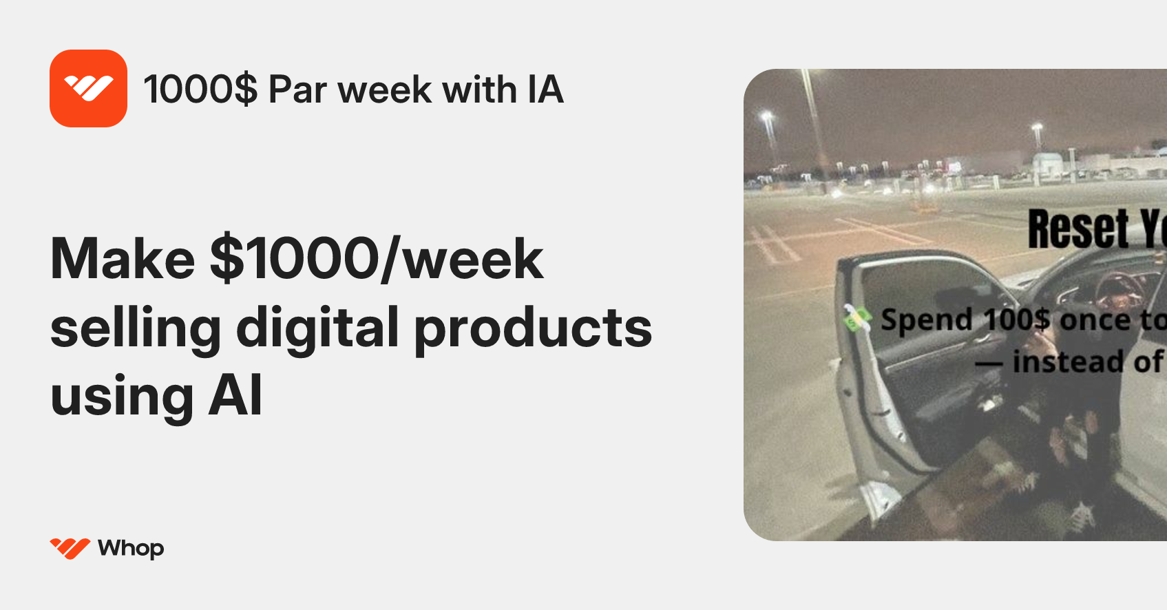 1000$ Par week with IA | Whop