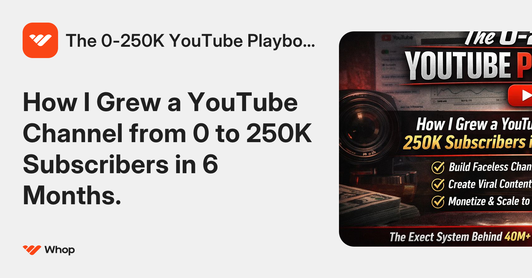 0-250k+ YT Channel Breakdown