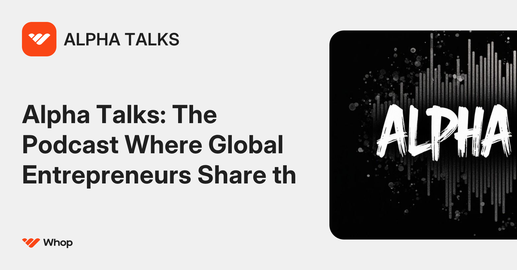 ALPHA TALKS | Whop
