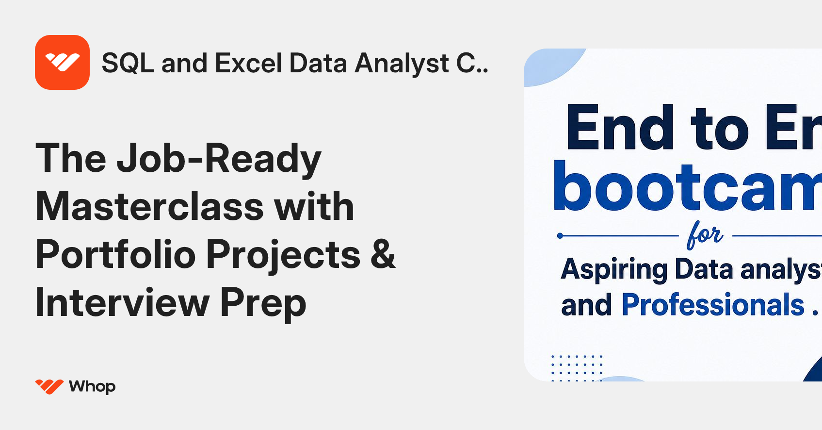 SQL and Excel Data Analyst Course | Whop