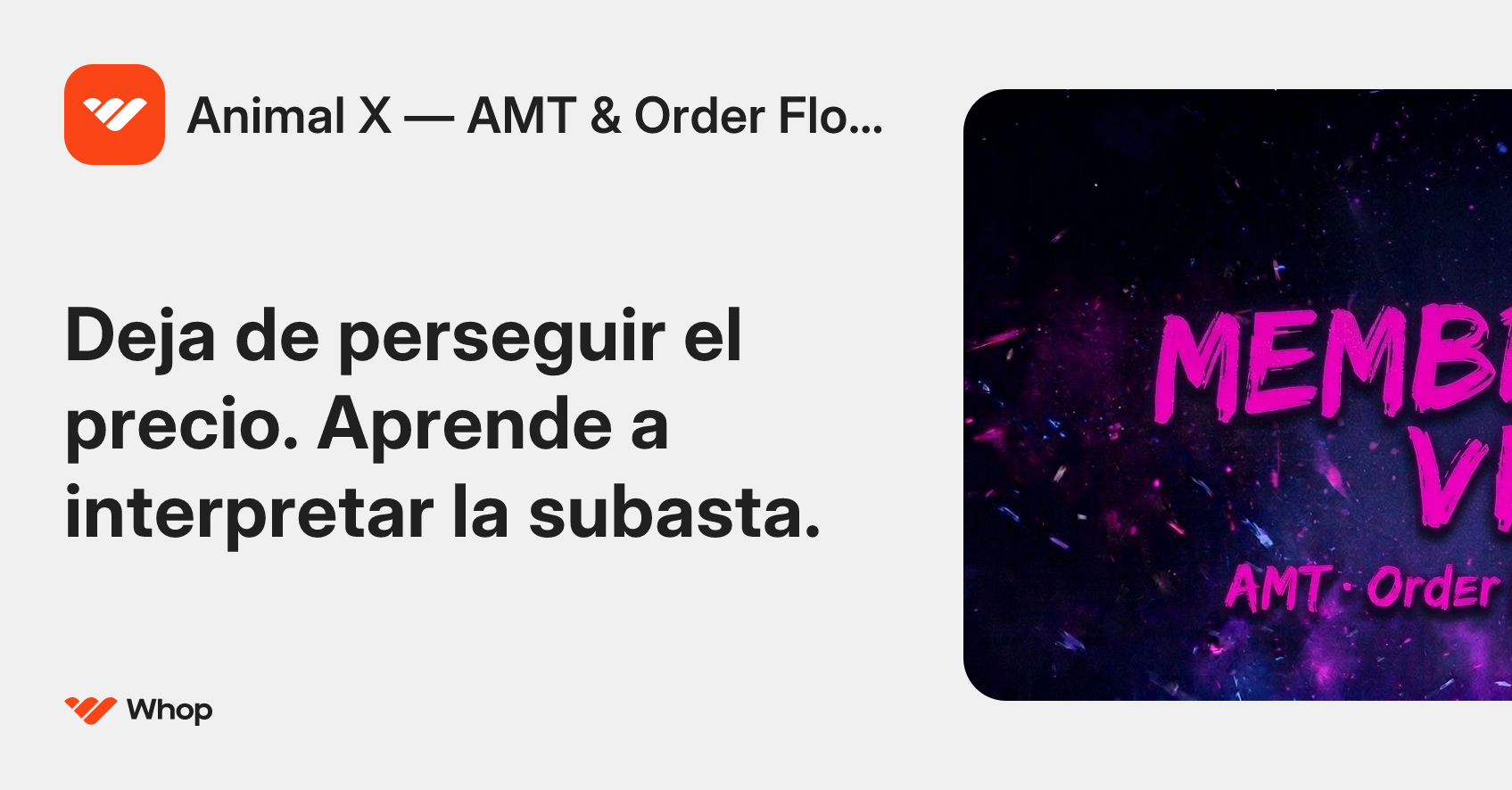 VIP AMT & Order Flow — Formación Completa con ATAS | Whop