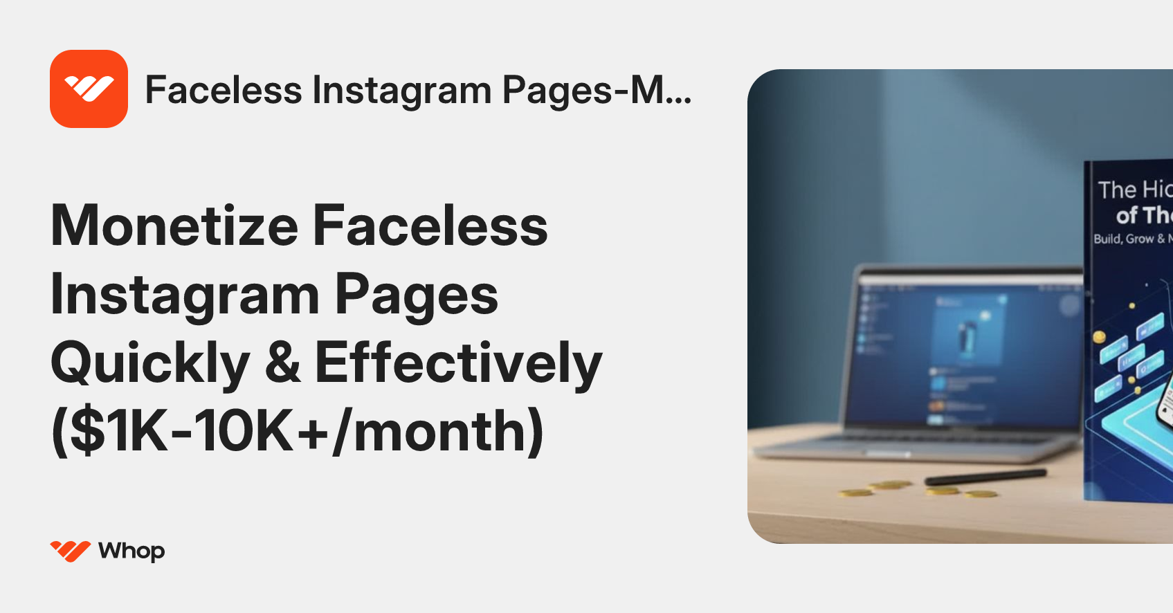 Faceless Instagram Pages-Make $1k-10k+/month (Demo) | Whop