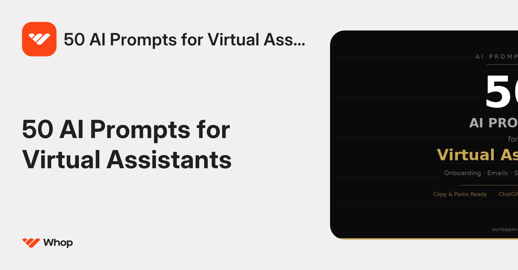 50 AI Prompts for Virtual Assistants | Whop