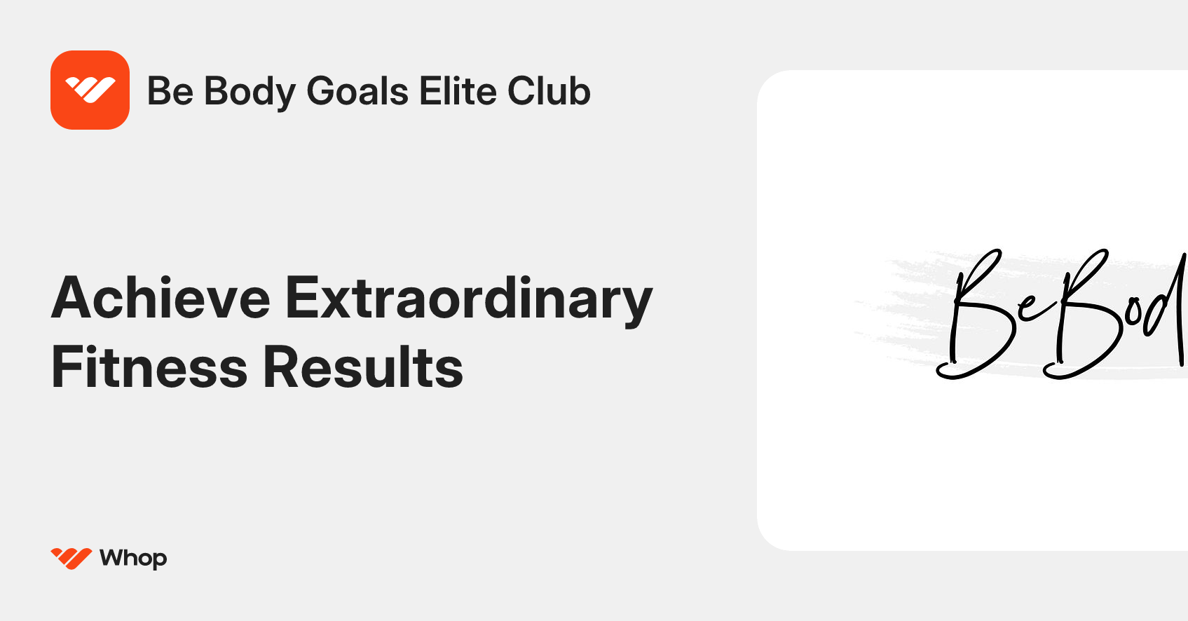 Be Body Goals Elite Club | Whop