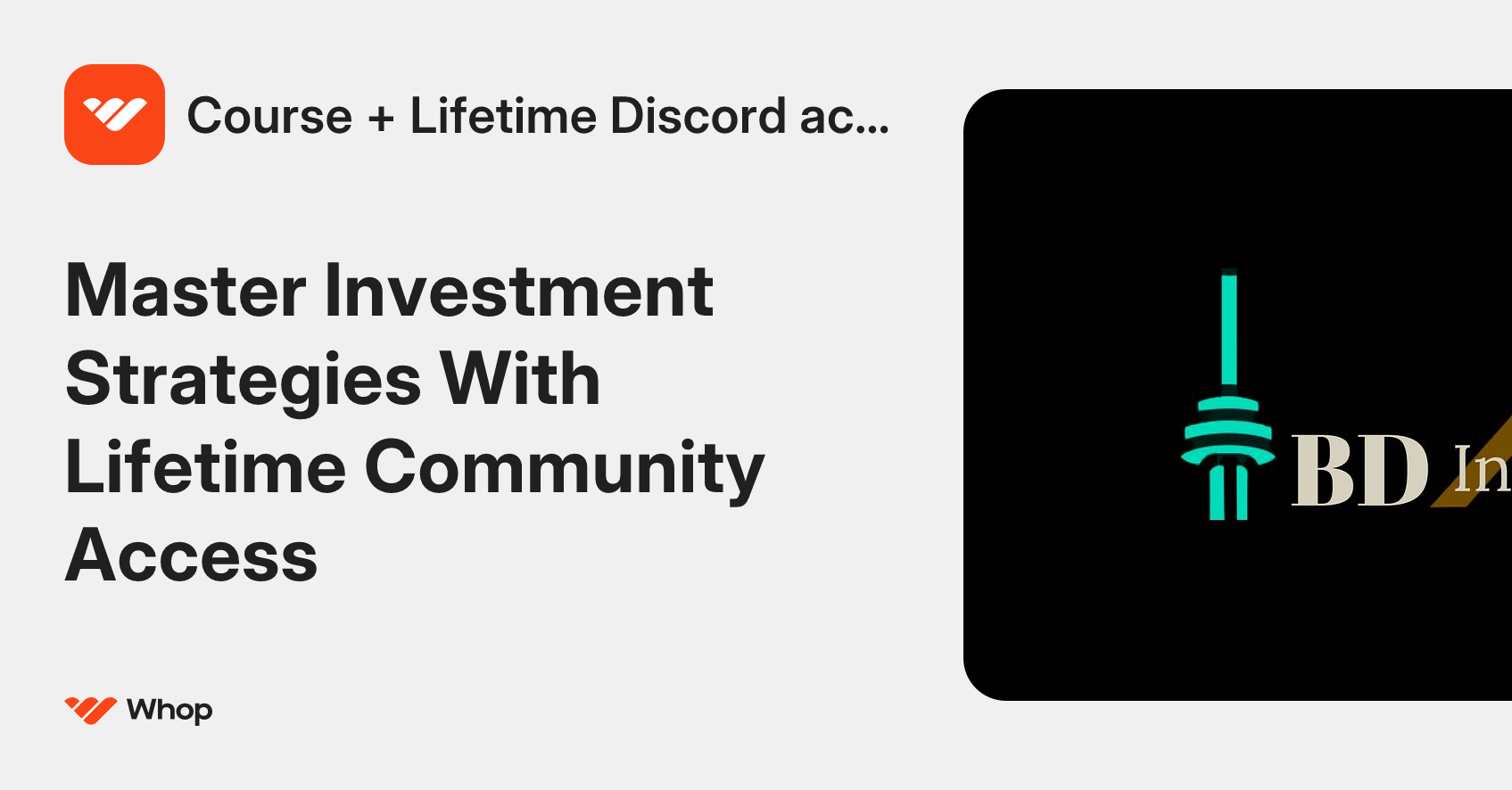 Course + Lifetime Discord access | Whop