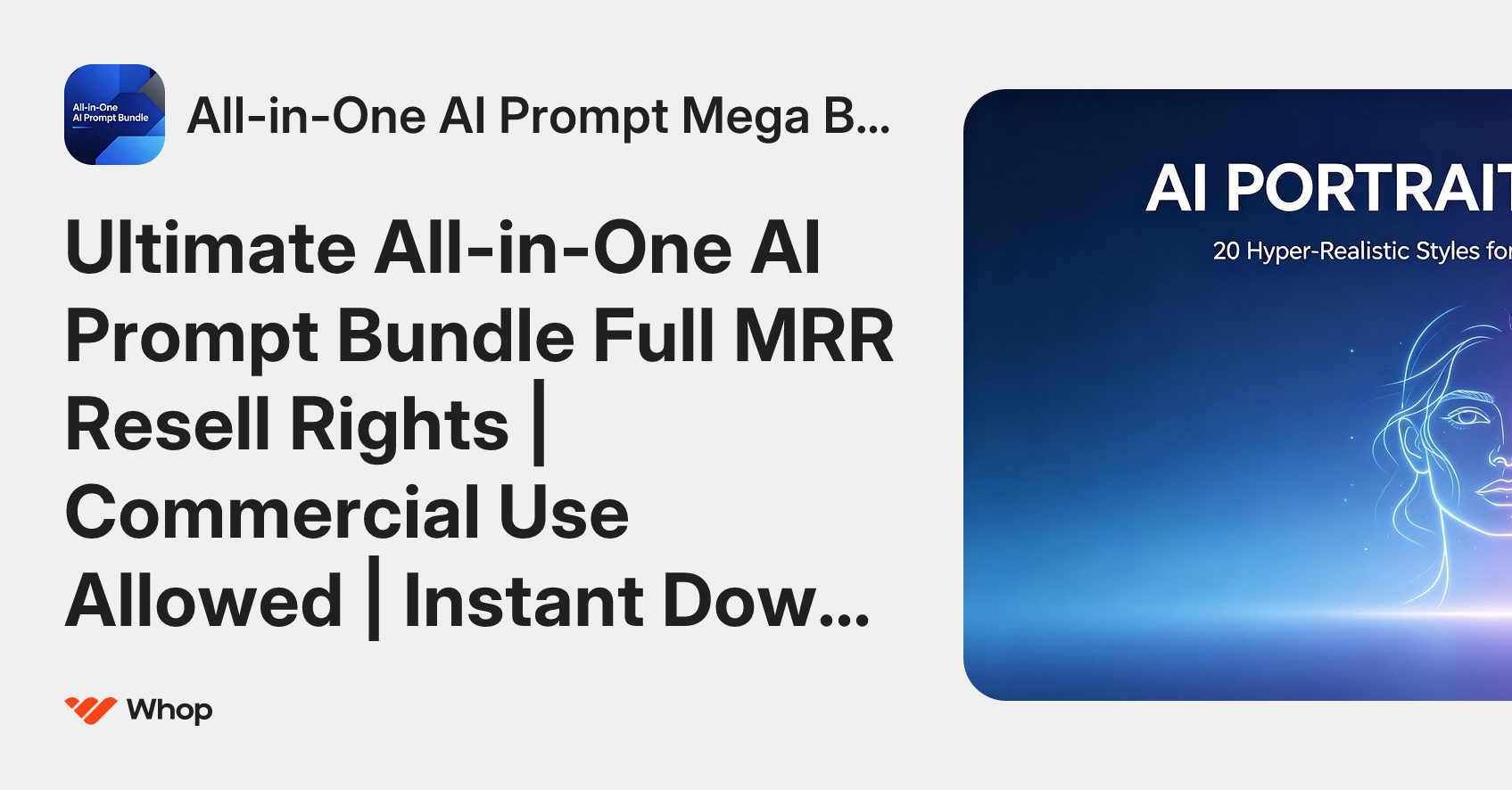 All-in-One AI Prompt Mega Bundle | Whop