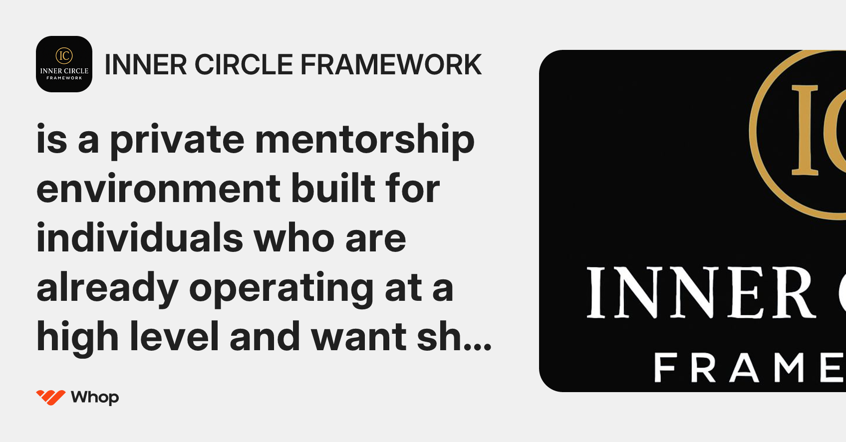 INNER CIRCLE FRAMEWORK | Whop