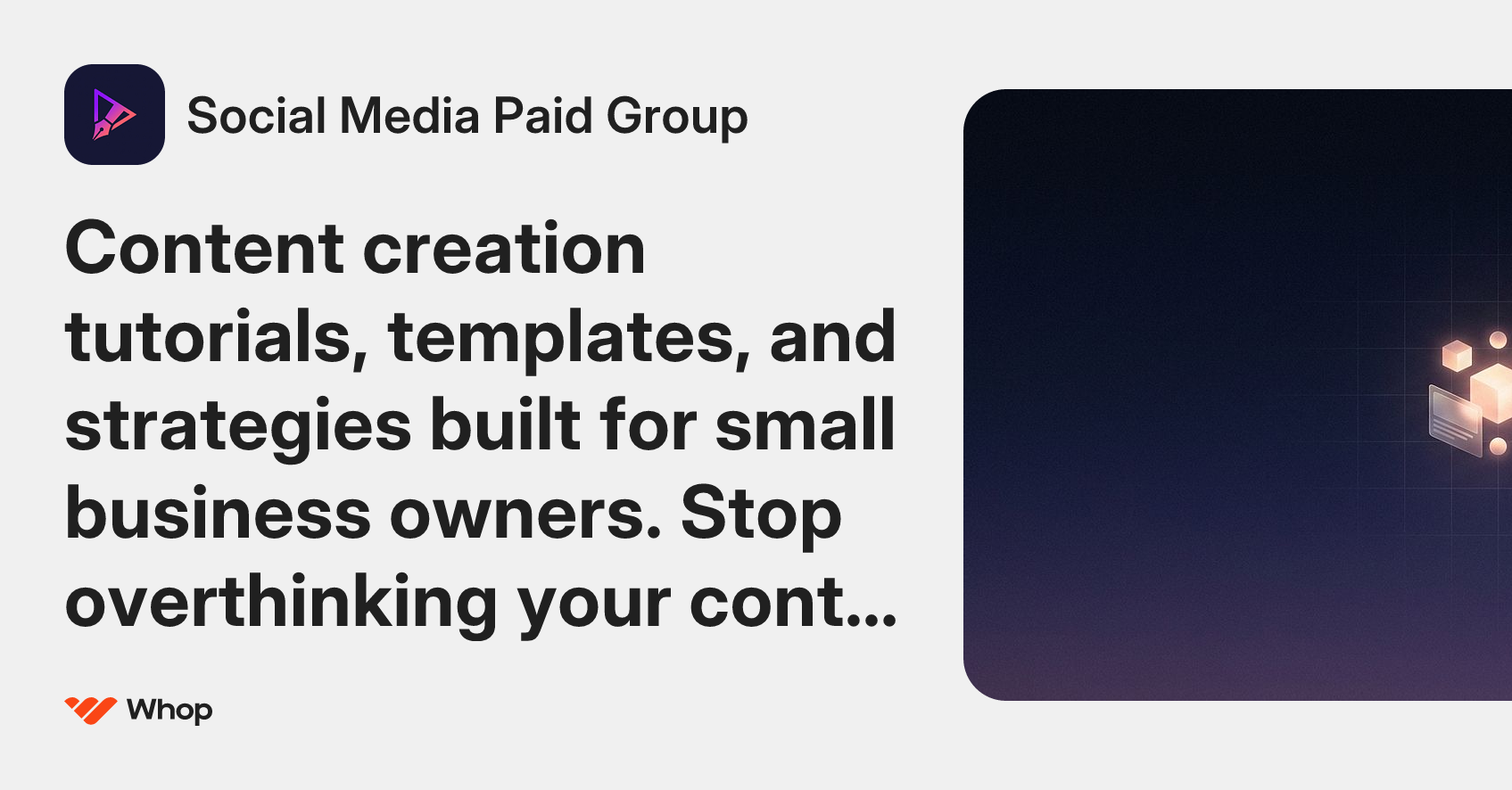 Social Media Paid Group | Whop