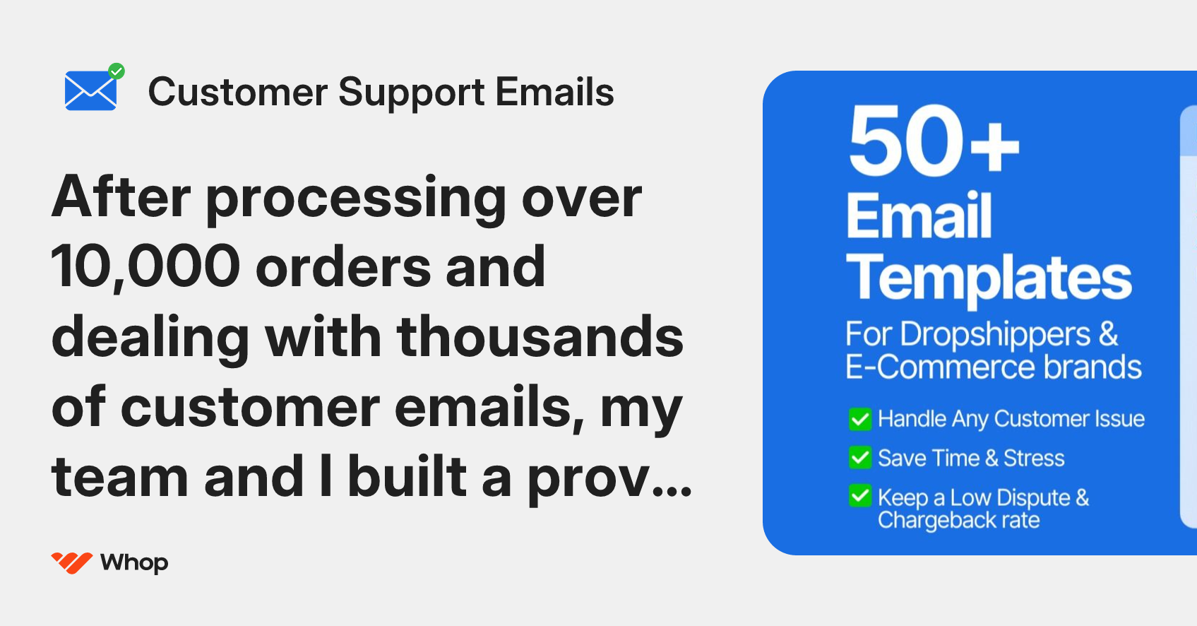 Customer Support Emails | Whop