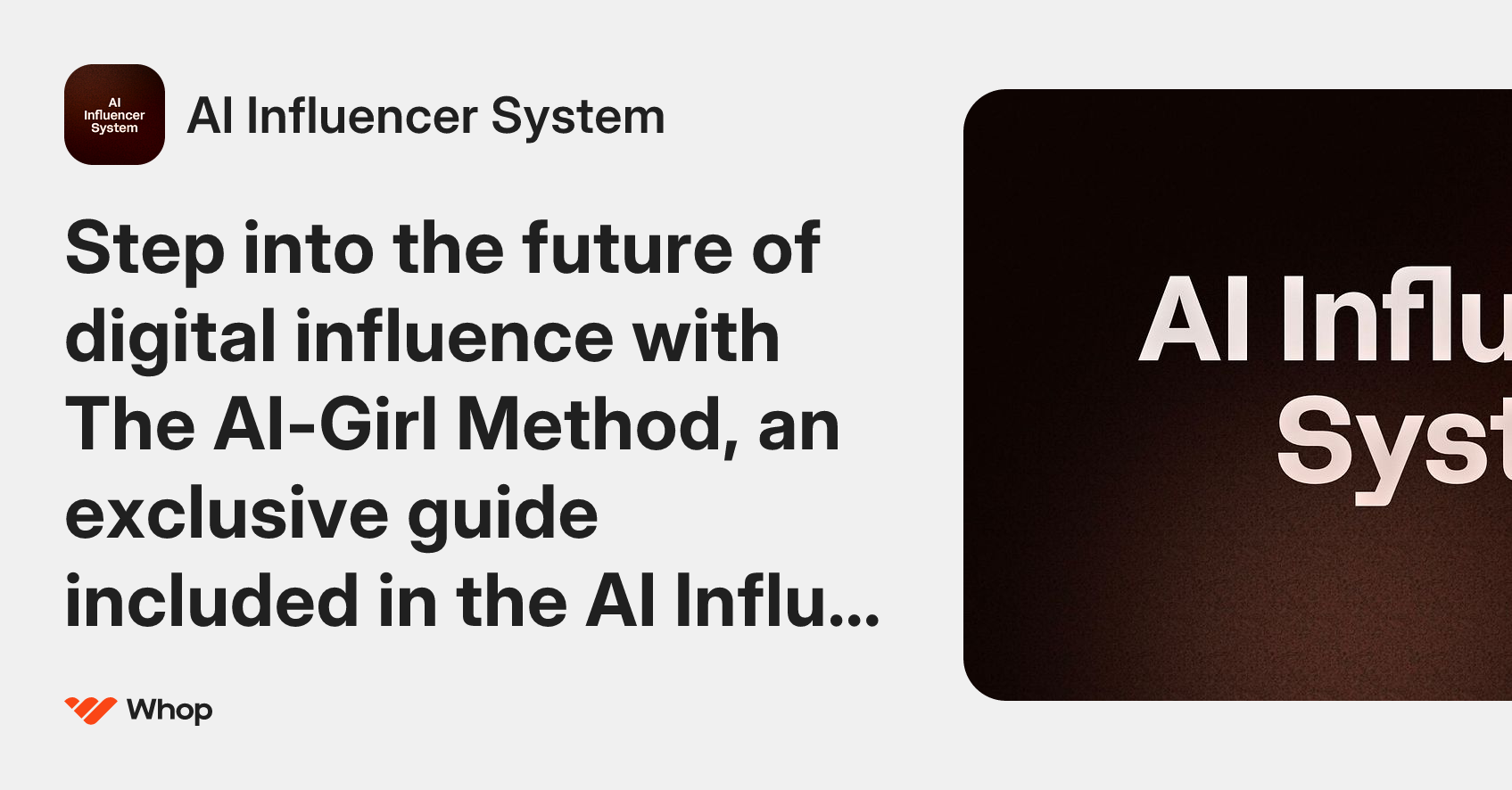 AI Influencer System | Whop