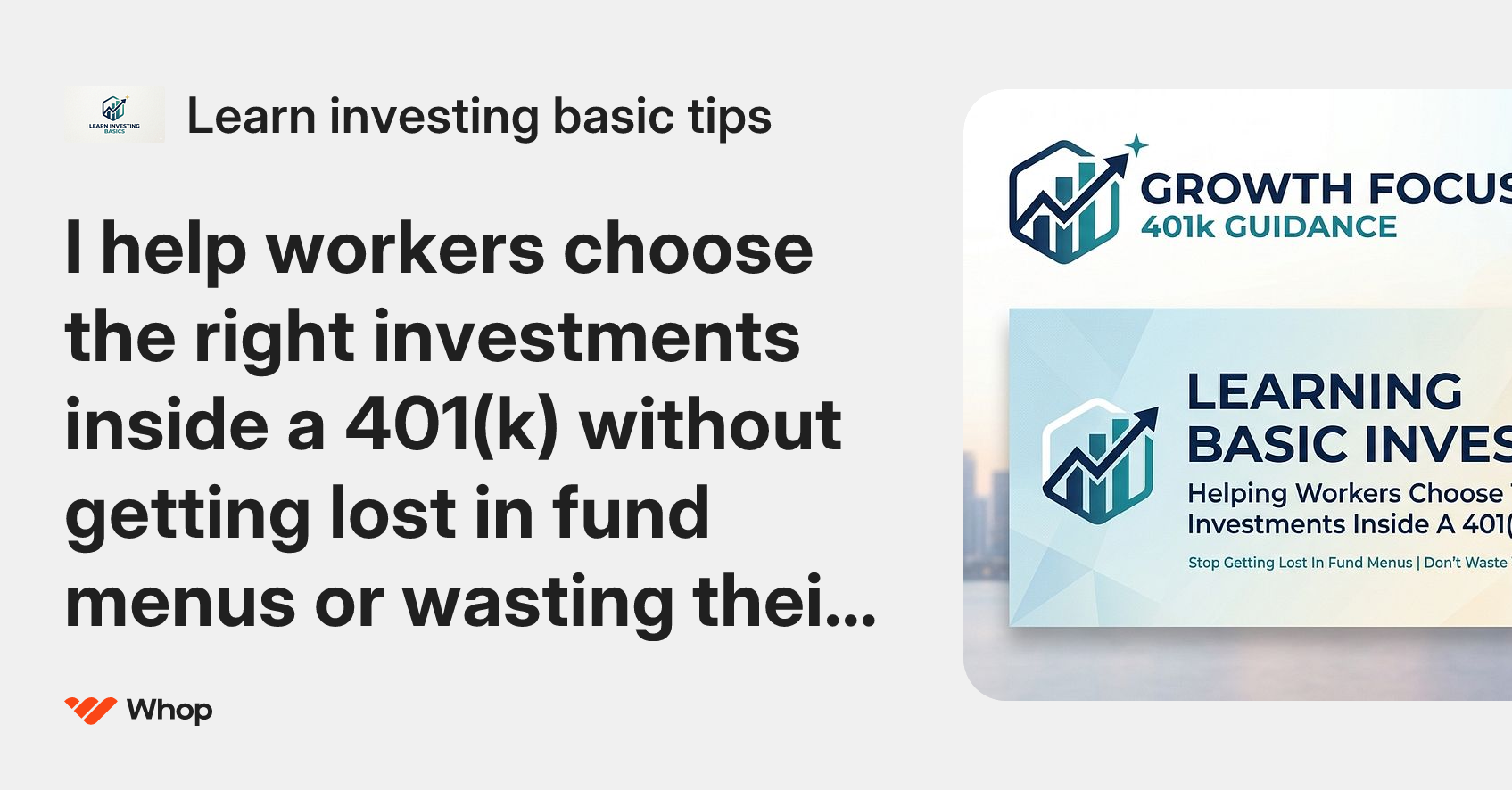 Learn investing basic tips | Whop