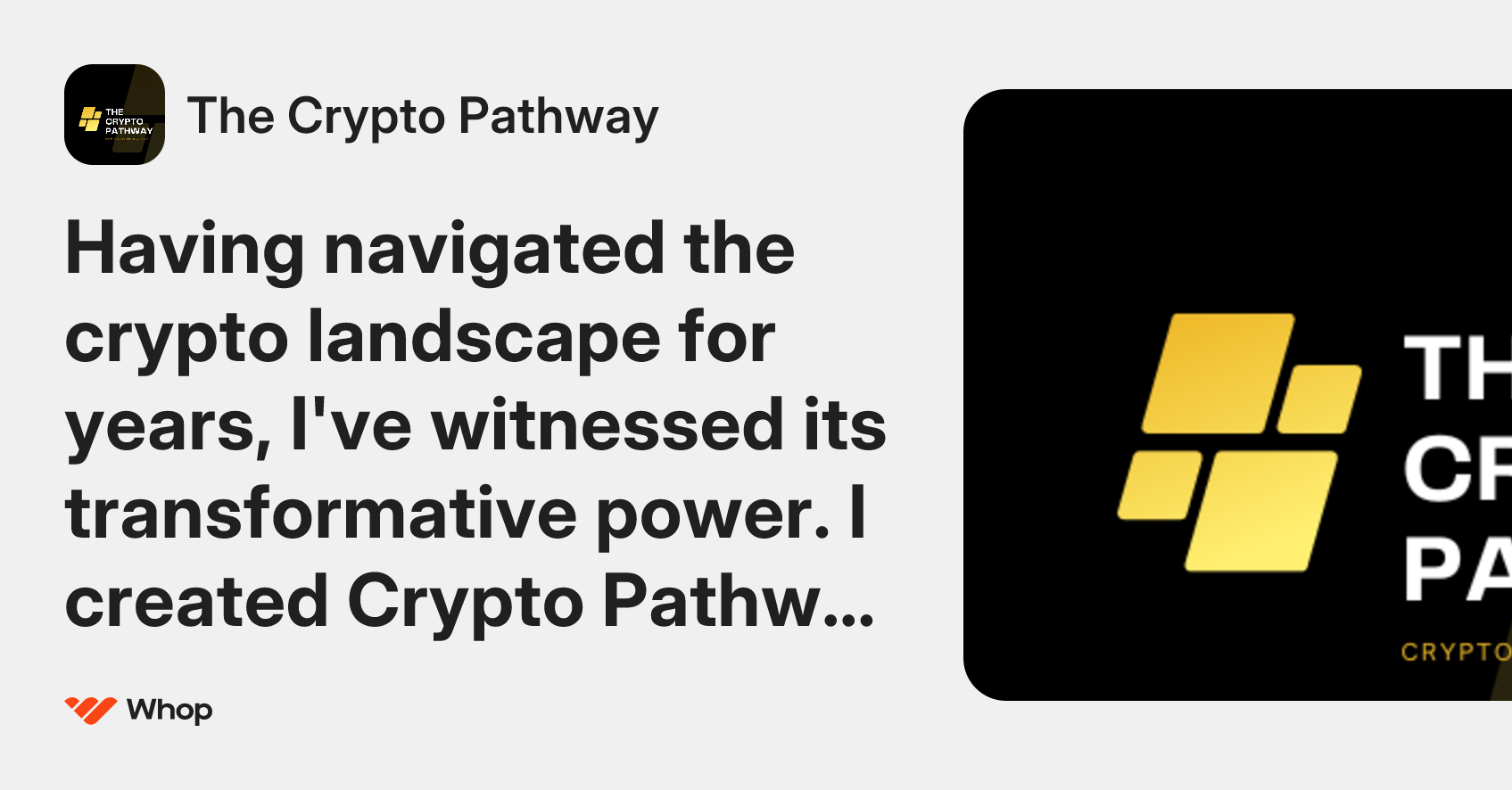 The Crypto Pathway | Whop