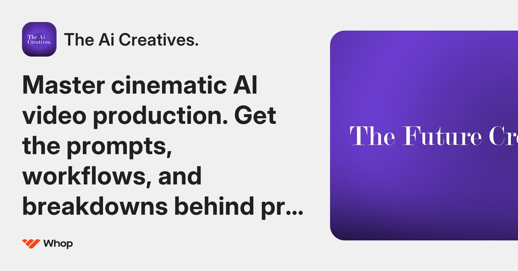 The Ai Creatives. | Whop