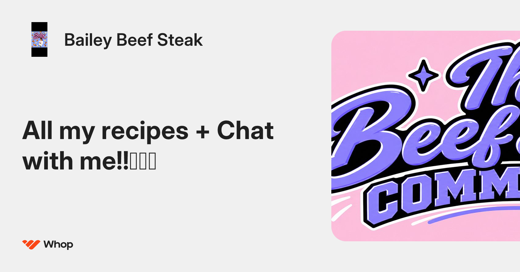 Bailey Beef Steak | Whop