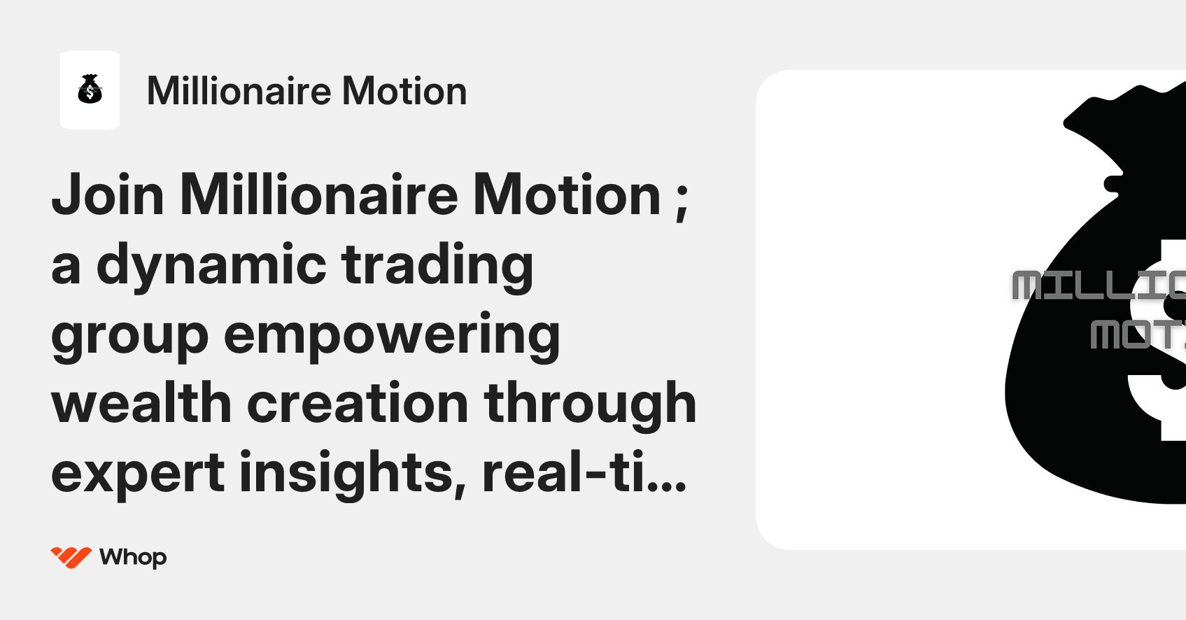 Millionaire Motion | Whop