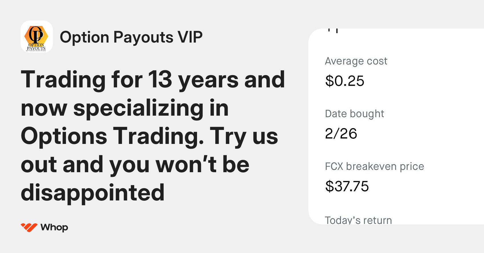Option Payouts VIP | Whop