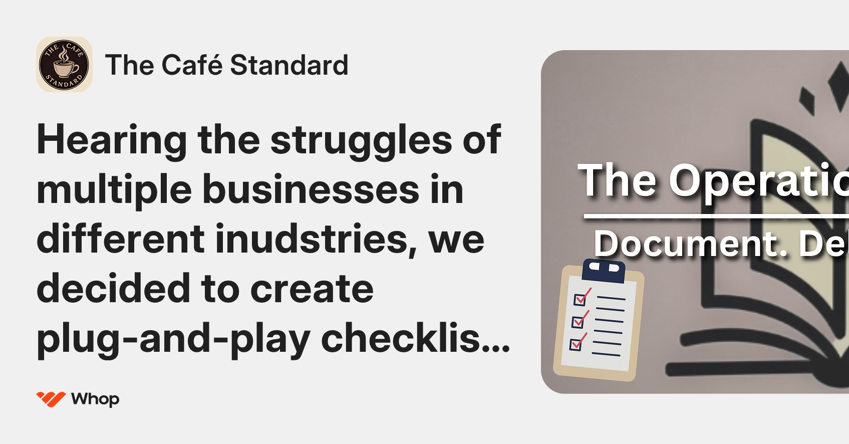 The Café Standard | Whop