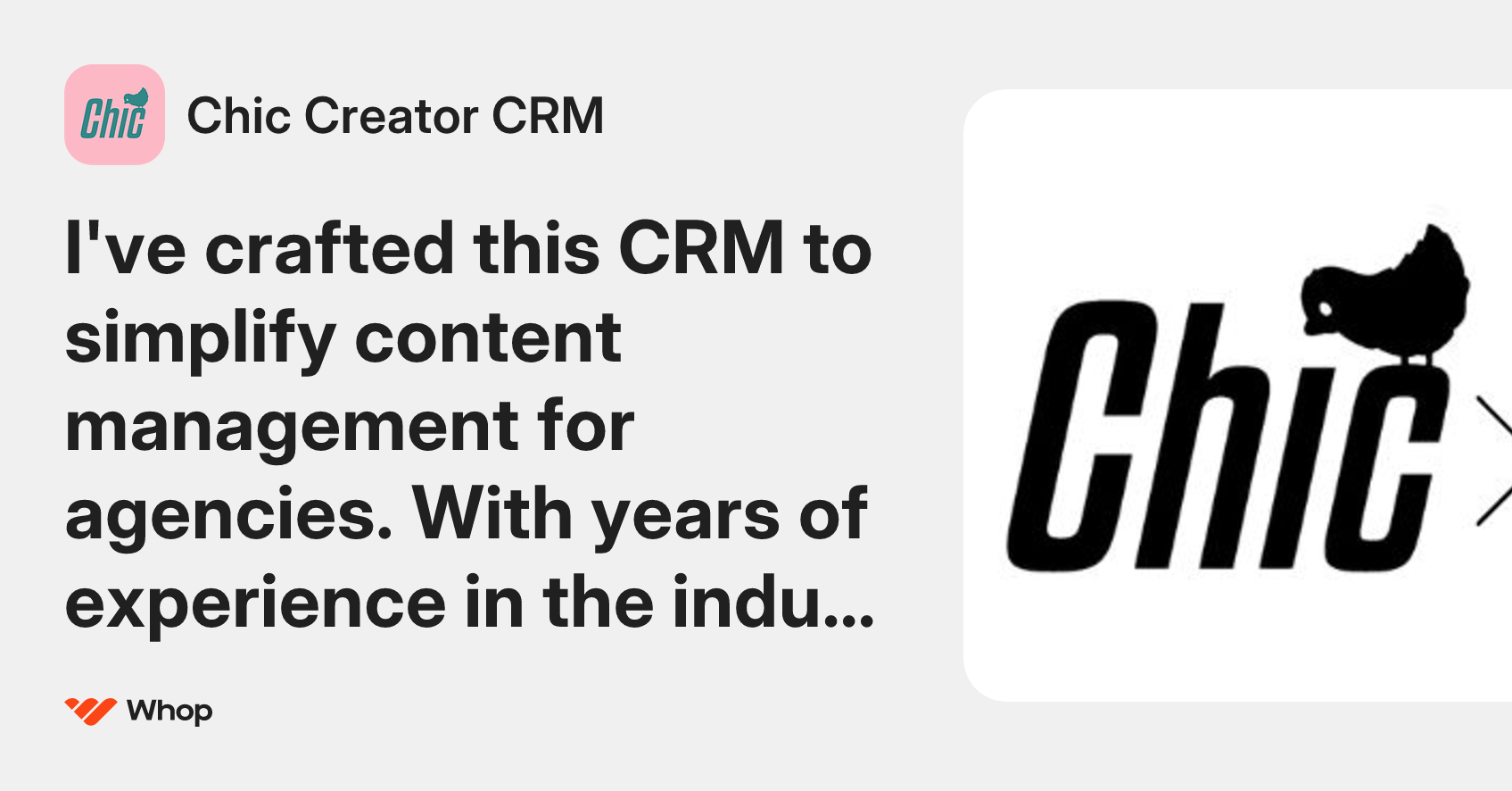 Chic Creator CRM | Whop