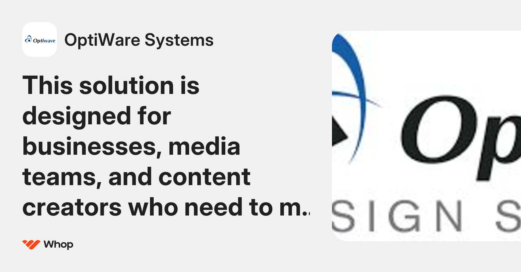 OptiWare Systems | Whop