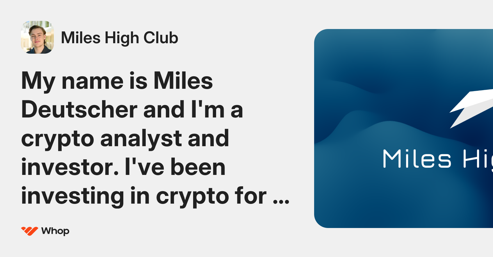 Miles High Club | Whop