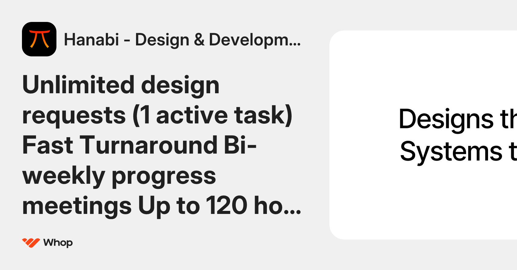 Hanabi - Design & Development Services | Whop