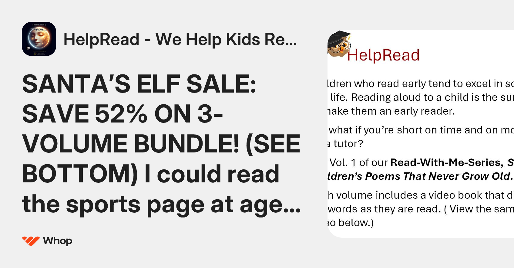 HelpRead - We Help Kids Read Early | Whop