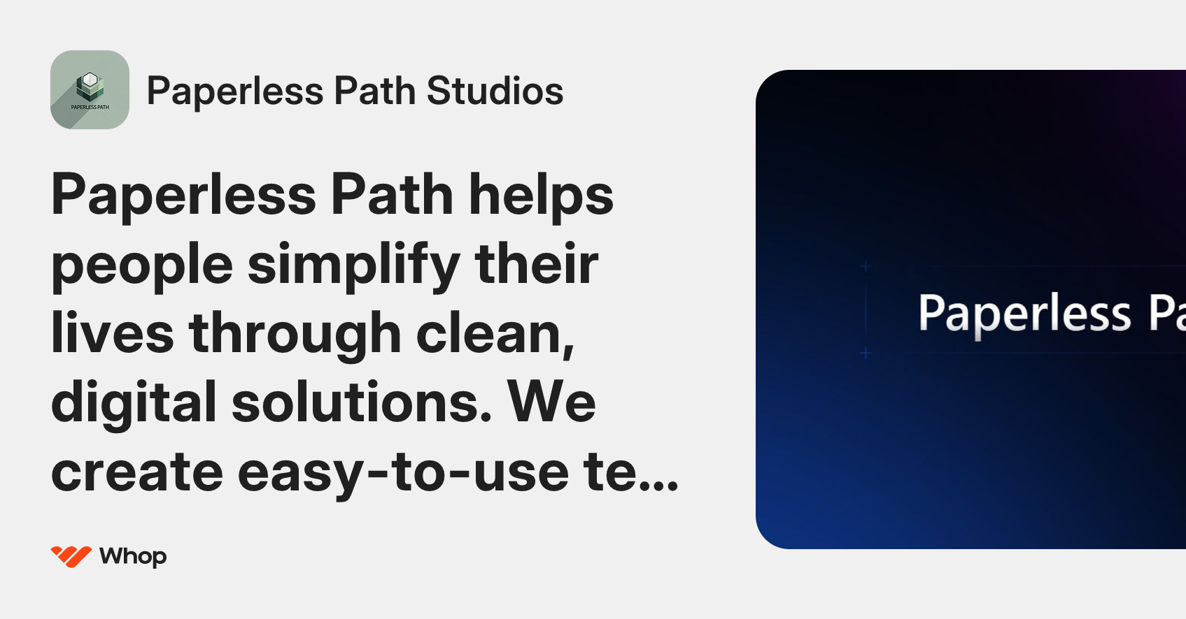 Paperless Path Studios | Whop