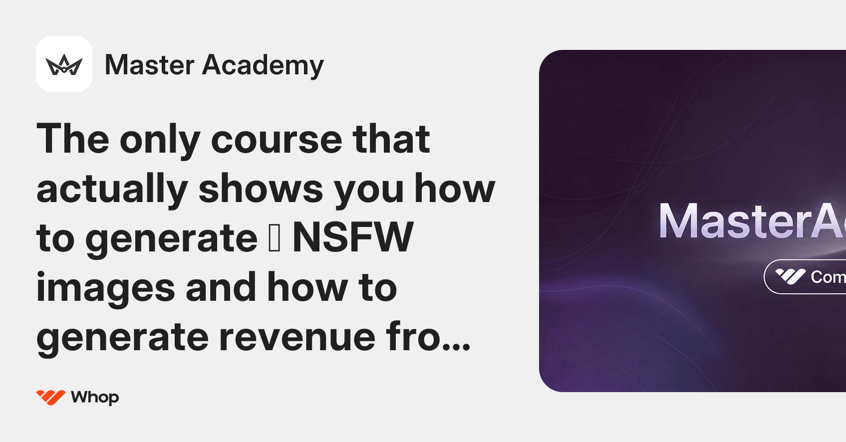 Master Academy | Whop