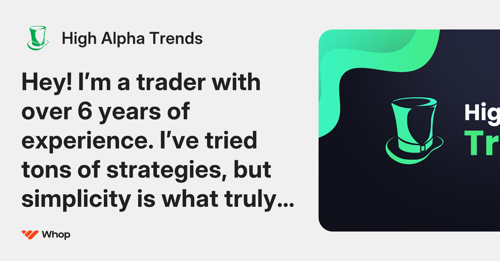 High Alpha Trends | Whop