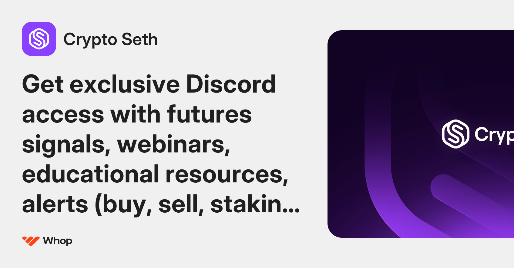 Crypto Seth | Whop