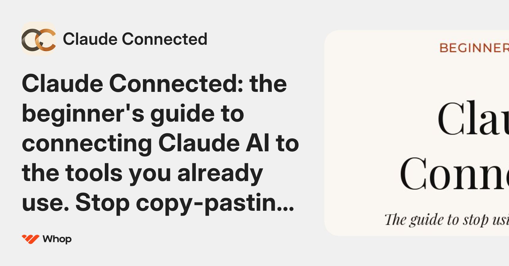 Claude Connected | Whop