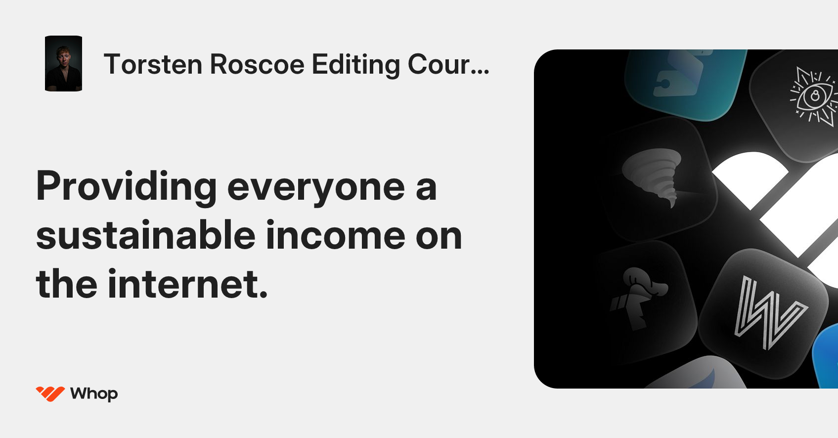 Torsten Roscoe Editing Course | Whop